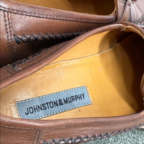 Johnston & Murphy Shoes Mens 8M Brown Leather Tassel Slip On Loafers - Picture 12 of 13